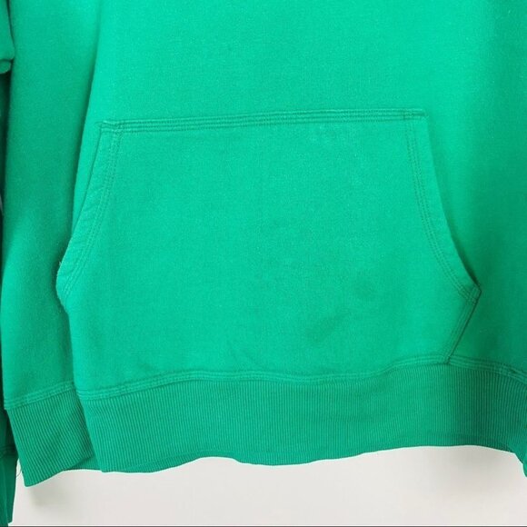 Vintage 90s Champion Spell Out Sweater Hooded Sz L Green Sweatshirt Big Logo Y2K - Picture 5 of 12